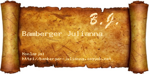 Bamberger Julianna névjegykártya